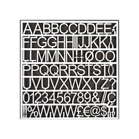 Bi-Silque MasterVisi, White Plastic Set Of Letters, Numbers & Symbols, Uppercase, 1in Dia. CAR1002